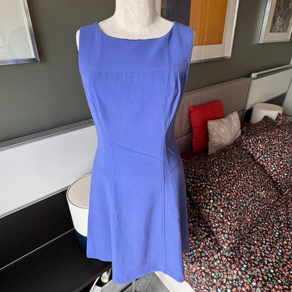 - White House Black Market WHBM Purple Fit Flare Sleeveless Sheath Dress US 6 - Picture 6 of 8